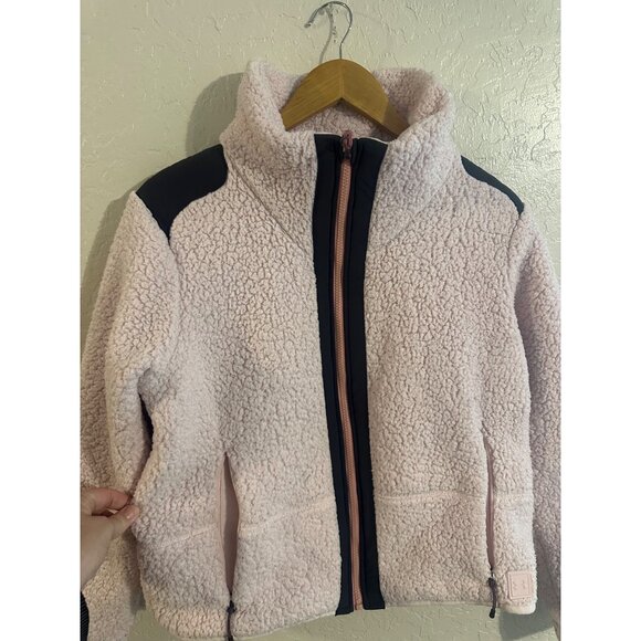 Under Armour Women’s Legacy Pink & Black Fuzzy Sherpa Full Zip Winter Jacket - Picture 7 of 13